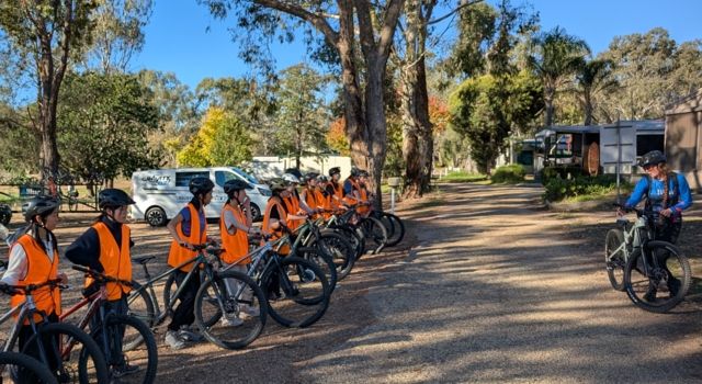 outward bound school group mountain bike